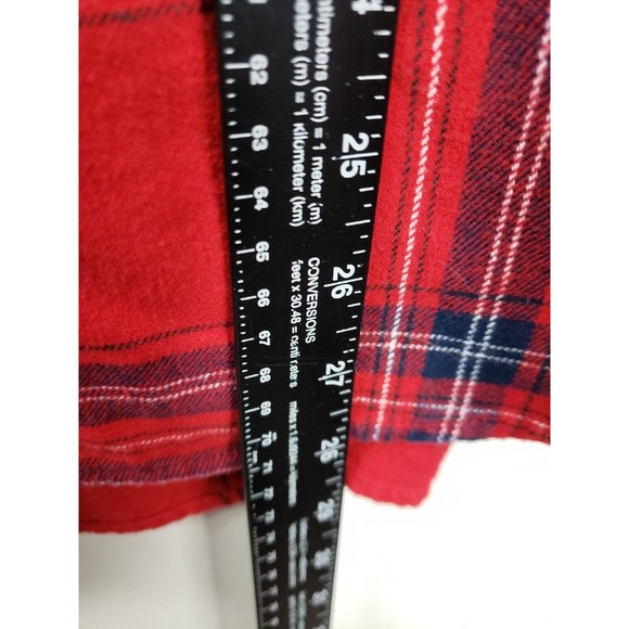 Marley Lilly Shirt Womens Lg Red Blue Button Up Monogram Pocket Blank - Picture 4 of 8